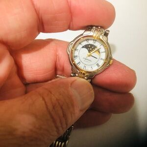Gold and Silver Analog Watch